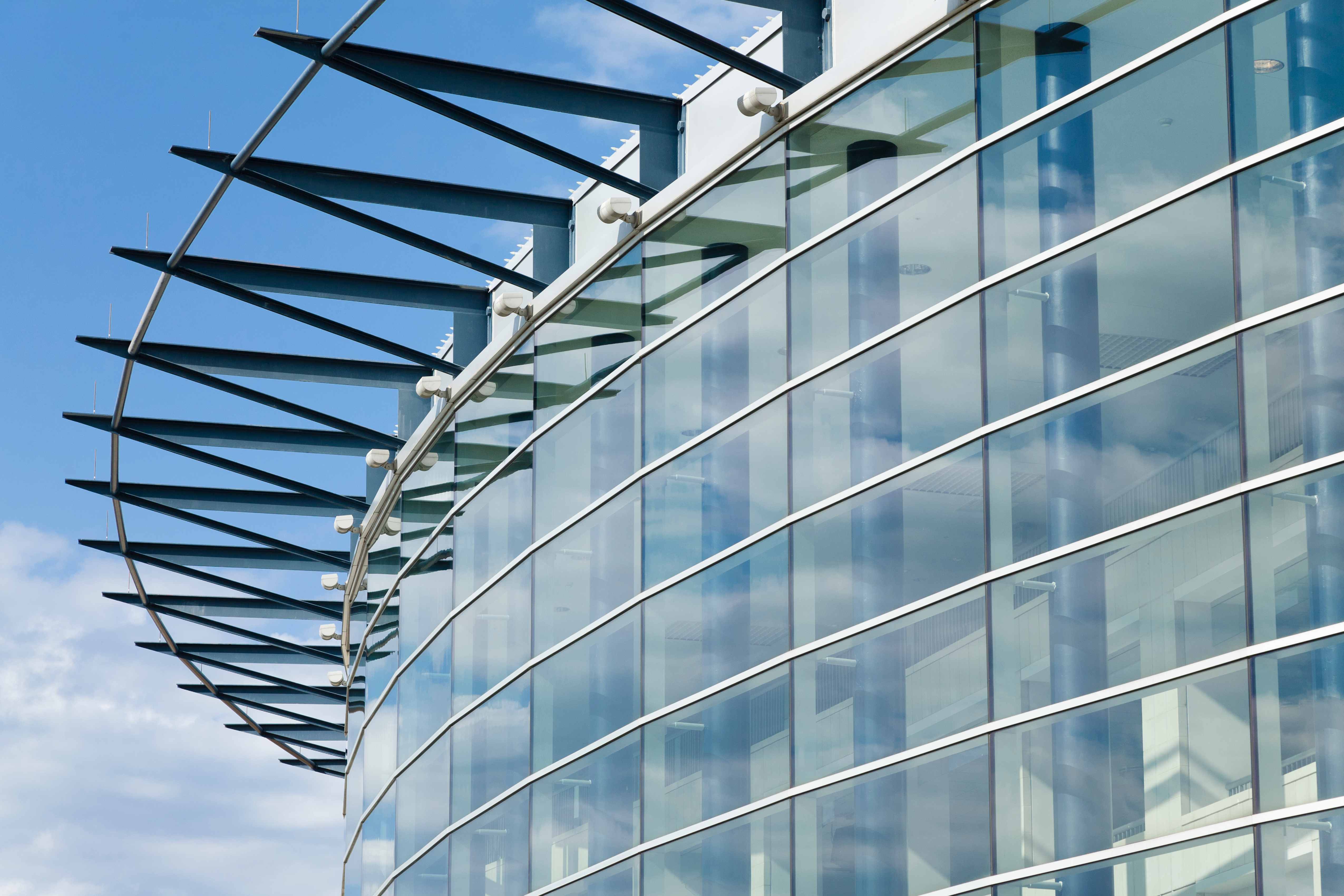 Modern glass facade building